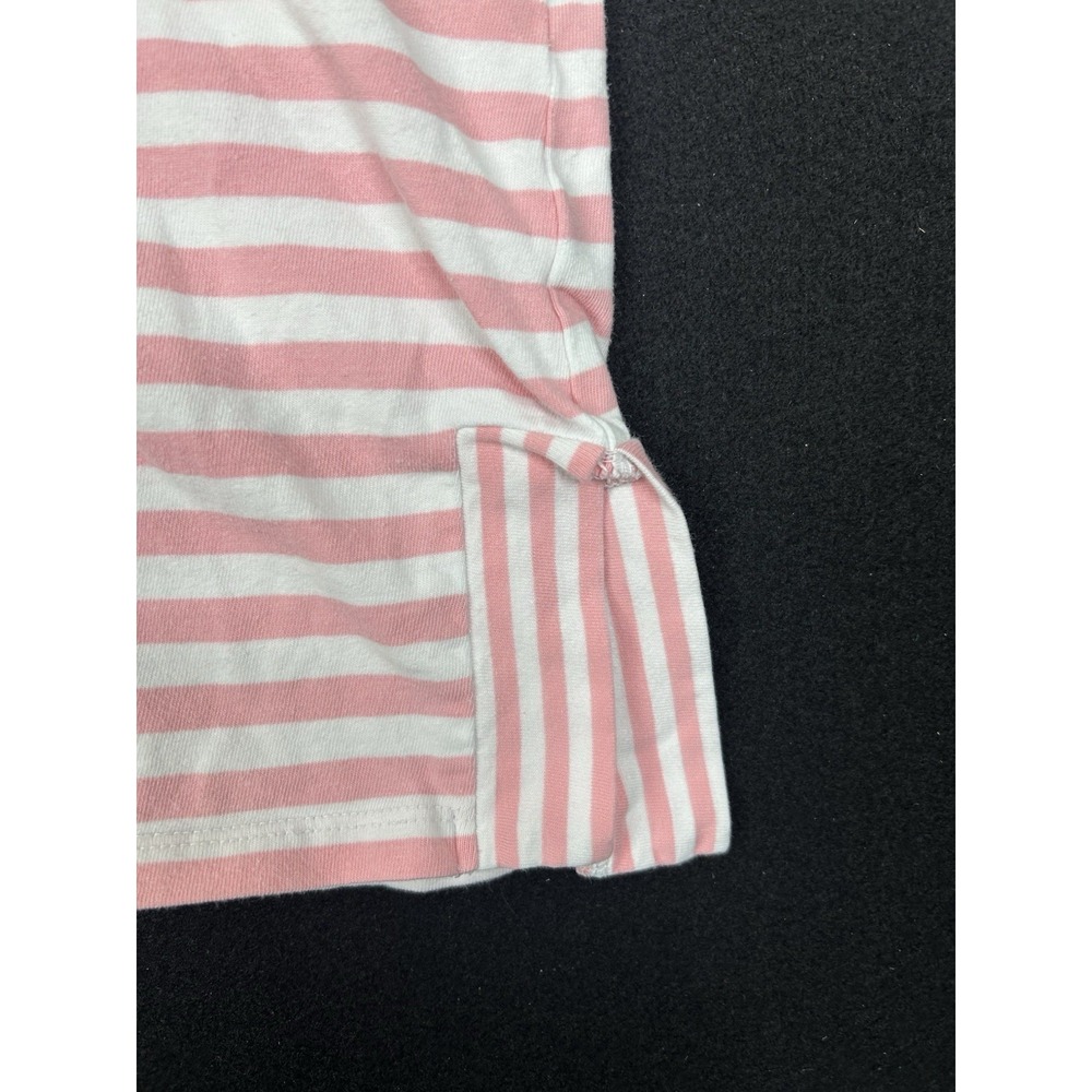 Talbots Pink White Striped 3/4 Sleeve Cotton Top Women's Small - Picture 4 of 8